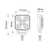 NOX500 Feux de recul et feux de travail - Boîtier en plastique - 12V/24V