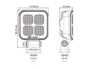TCE2100 - Projecteur de travail - carré - câble 1500 mm - 10-30 VCC - max. 22 W