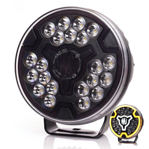 W257 BLACK - Feu de route 7 pouces - feu de position jaune - Réf. 17,5 - teinté