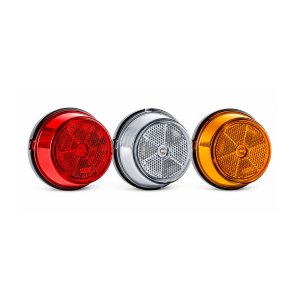 Feu de position et de signalisation latéral R40 rond 40 mm avec support angulaire en option