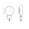 Projecteur de travail D90 rond, focalisé, 1600 lm, 12 V-24 V, câble de 1,5 m