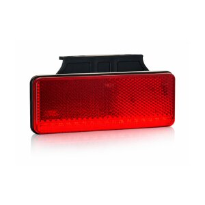 slim XS Positionsleuchte rot | Reflektor und Montageplatte | 113x44mm |  62 bis 78mm Lochmaß - mit Halter