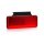 slim XS Positionsleuchte rot | Reflektor und Montageplatte | 113x44mm |  62 bis 78mm Lochmaß - mit Halter