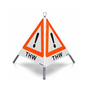 Faltsignal mit Warnsymbol VZ 101 - 70cm - THW - reflektierendes Warndreieck