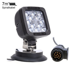 Phares LED supplémentaires 17 W avec connecteur de remorque 13 broches + pied magnétique