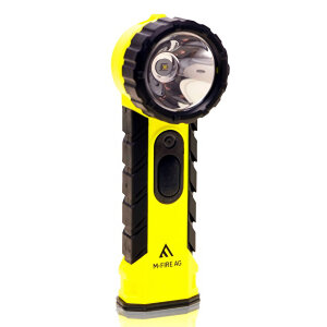 Lampe torche M-FIRE pour pompiers - JAUNE - Tête angulaire - Tête articulée - ATEX