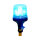 Feu rotatif SESTO - 11 modes de clignotement - transparent/bleu - fixation DIN